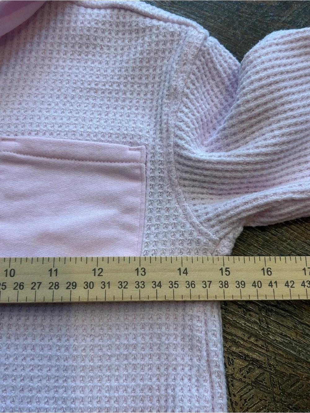 Old Navy Light Pink Hooded Waffle-Knit Button Front Top